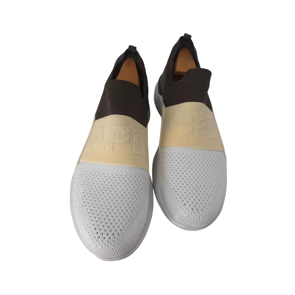 APL TechLoom Bliss Womens 10 Slip On Running Shoes White Brown‎ Tan 0523XC